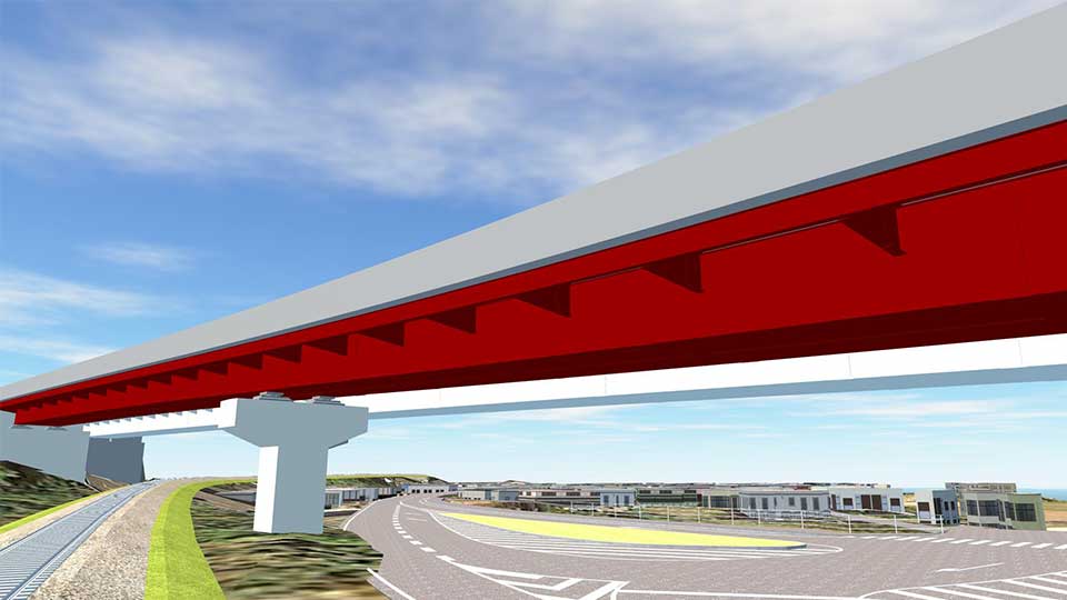 鋼橋上下部工のCIMモデルイメージ